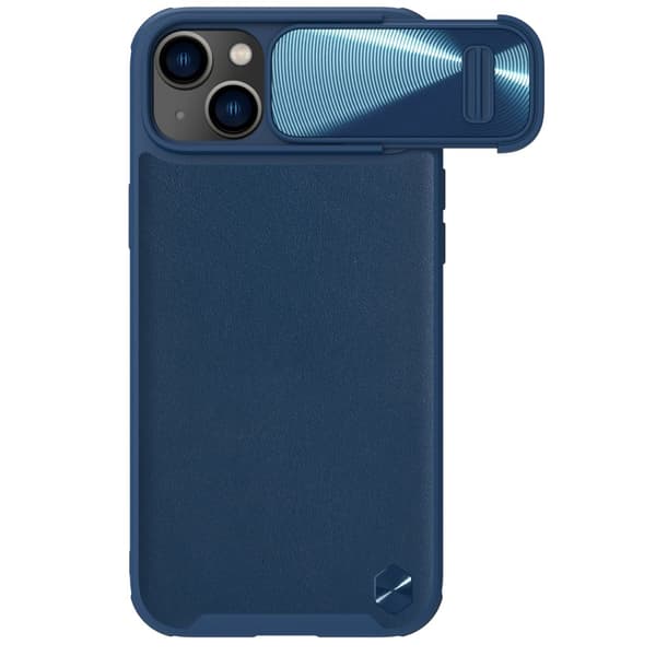 Nillkin CamShield Læder S Etui til iPhone 14 Plus med Kameradække Blå