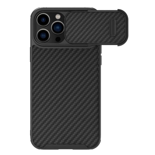 Nillkin Syntetfiber S Skal för iPhone 14 Pro med Kameraskydd Svart