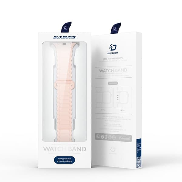 Dux Ducis Silikon Magnetisk Armband för Apple Watch Ultra, SE, Serie 1-9 (49-42mm) - Rosa/Lila
