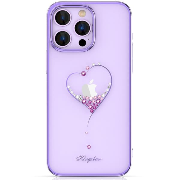 Kingxbar Wish Series - Swarovski-kristalleilla varustettu silikonikotelo iPhone 14 Plus: Violetti