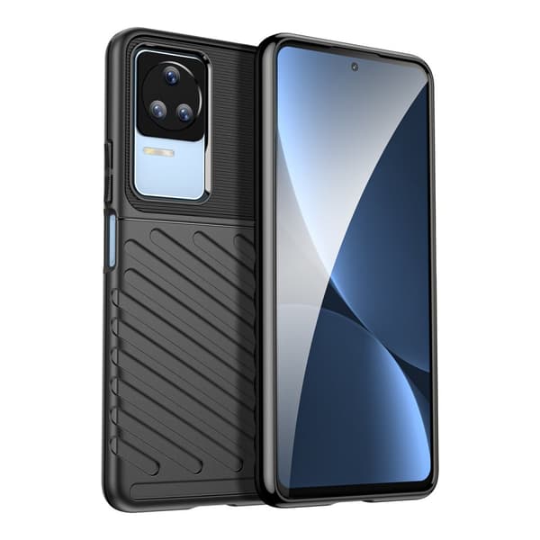 Xiaomi Poco F4 5G - Thunder Case kestävä musta silikonikotelo