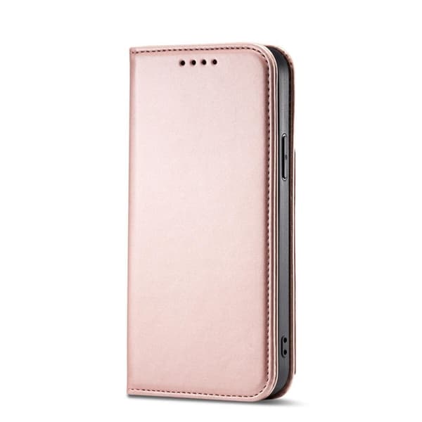 Samsung Galaxy S23 Ultra Magnetisk Kortholder Etui med Klap, Pung og Stativ - Pink