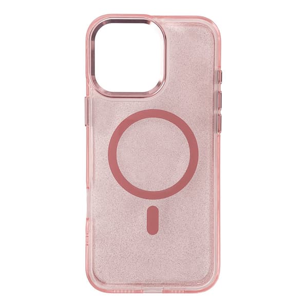 Glitter Skal med MagSafe för iPhone 16 Pro Max - Rosa med Glitter