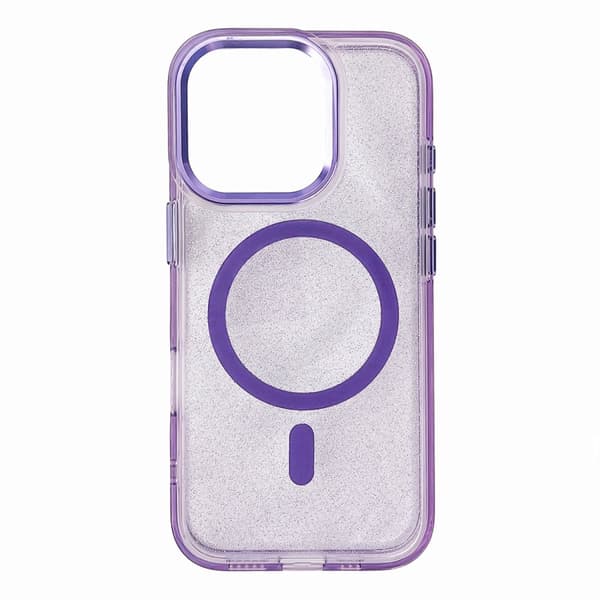 Glitter Etui MagSafe til iPhone 16 Pro Max - Lilla med Glimmer