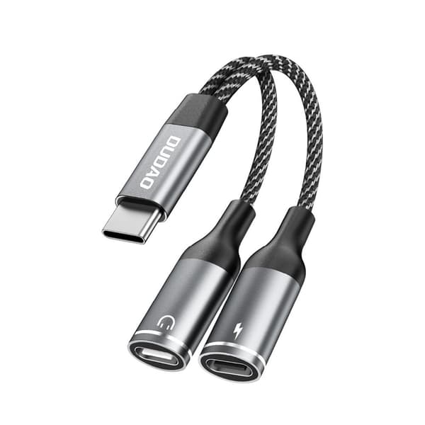 USB-C Adapter Dudao L13C+ 2-i-1 - Grå