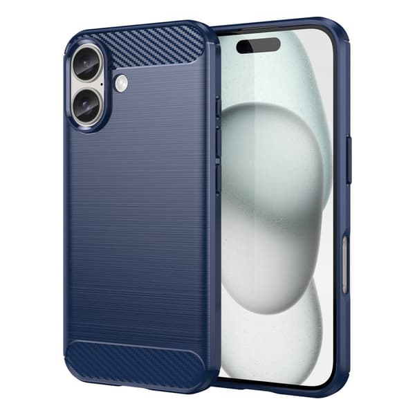 Silikonfodral Carbon Case för iPhone 16 - Blå
