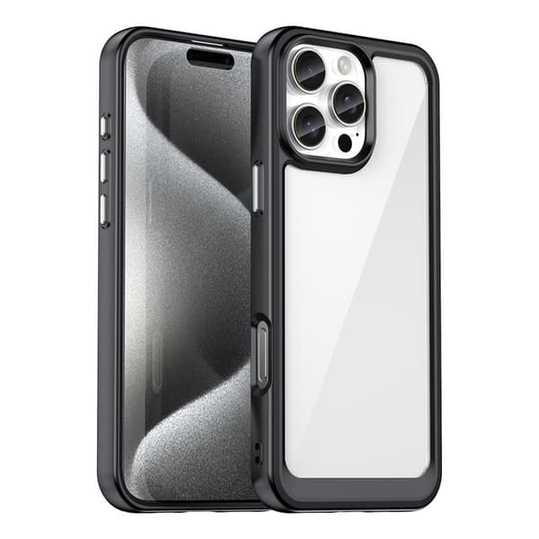 Etui Ydre Rummet Etui med Gelramme til iPhone 16 Pro Max - Sort