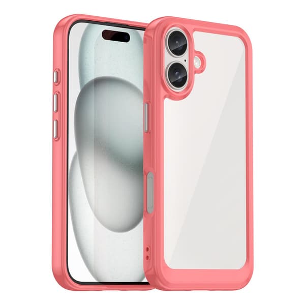 Etui Outer Space iPhone 16 Plus Cover med geléramme - Rød