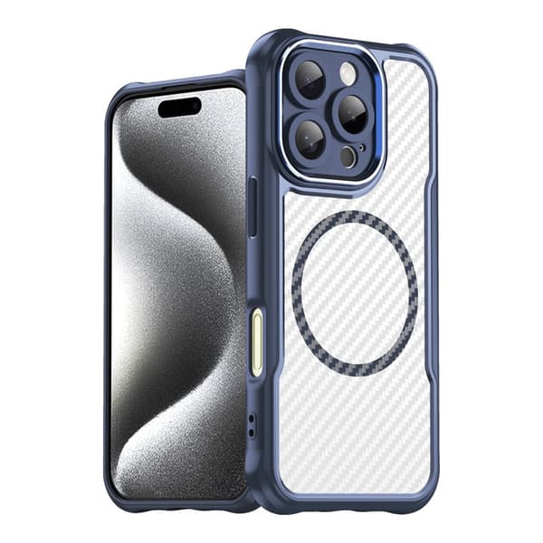 MagSafe Kompatibelt Silikone Cover til iPhone 16 Pro Max – Blå Leading Series