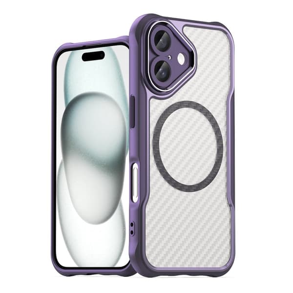 Siliconikuori Leading-sarja MagSafe iPhone 16:lle - violetti