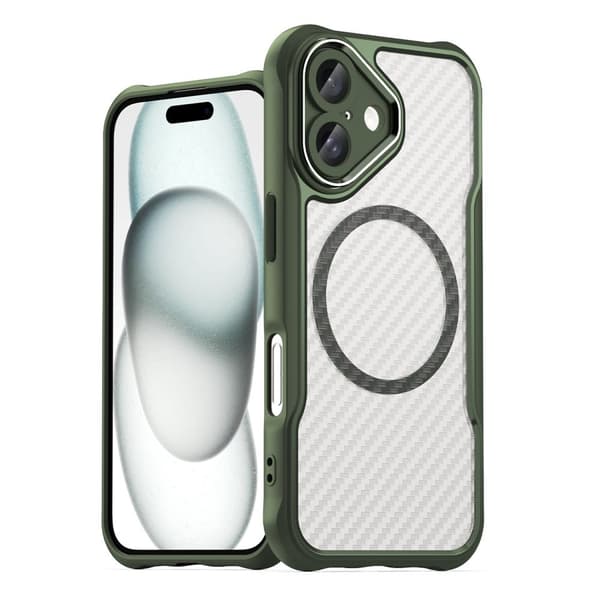 Leading Series MagSafe-silikonikotelo iPhone 16 Plusille - vihreä
