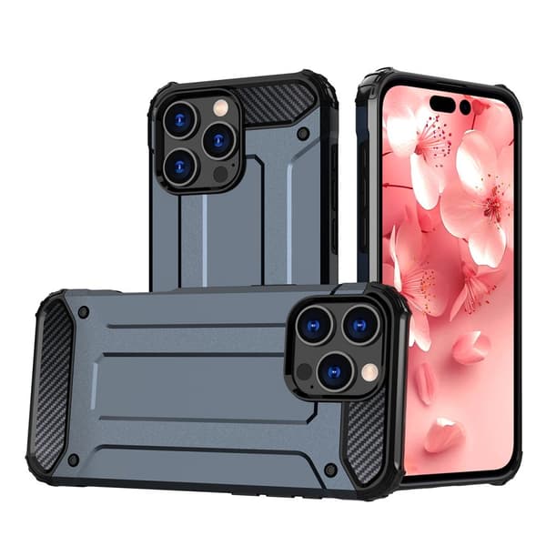 Hybrid Pansret Cover til iPhone 16 Pro Max - Blå