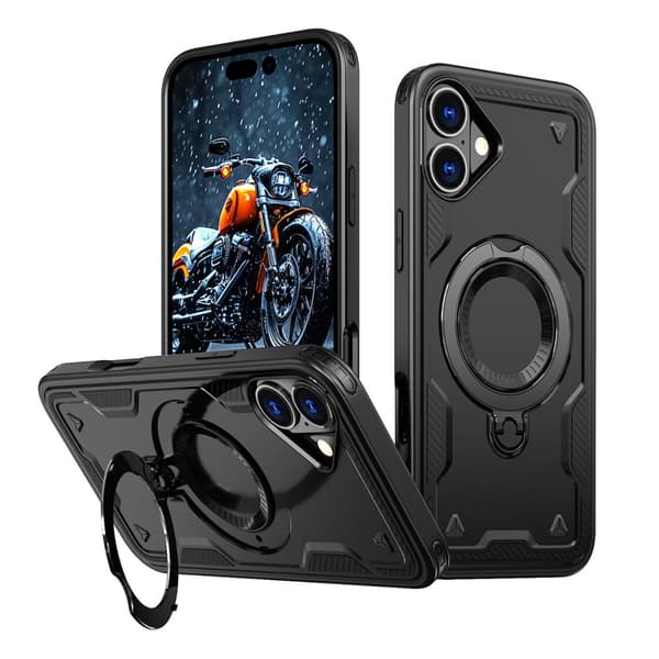 Hybrid Armor MagSafe-suojakotelo iPhone 16 Plusille - Musta