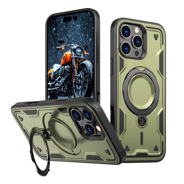Hybrid Armor Skal med MagSafe för iPhone 16 Pro Max - Grön