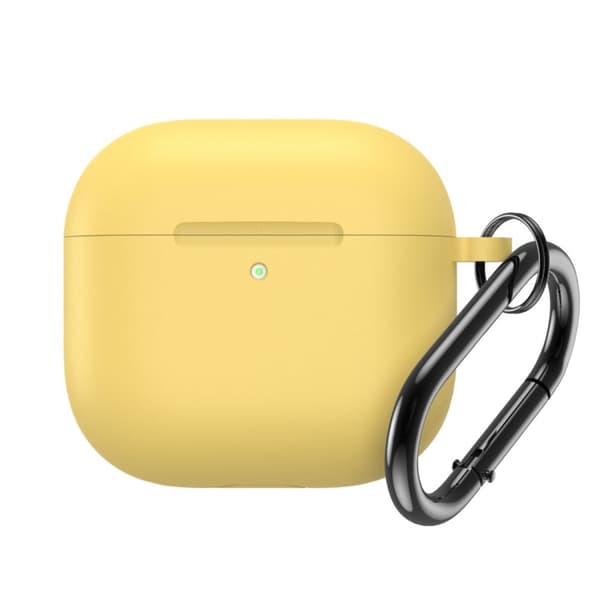 Silikonfodral för Airpods 4 med karbinhake - Gul