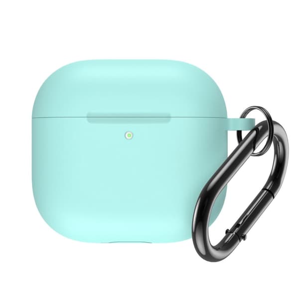 Silikonfodral för AirPods 4 med karbinhake - Mintgrön