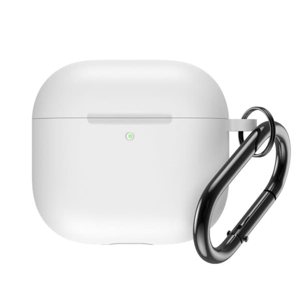 Silikonfodral med karbinhake för AirPods 4 - Vit