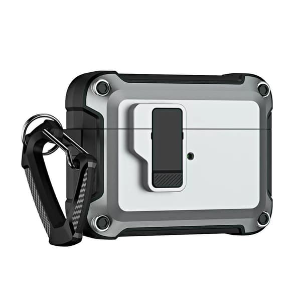 Robust Fodral Pro för Airpods 4 med Karbinhake - Grå