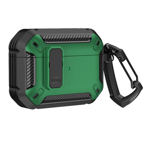 Robust Airpods 4 Cover med Karabinhage - Grøn