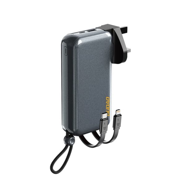 2i1 Dudao K25 Oplader & Powerbank 10000mAh med 3 stik - Grå