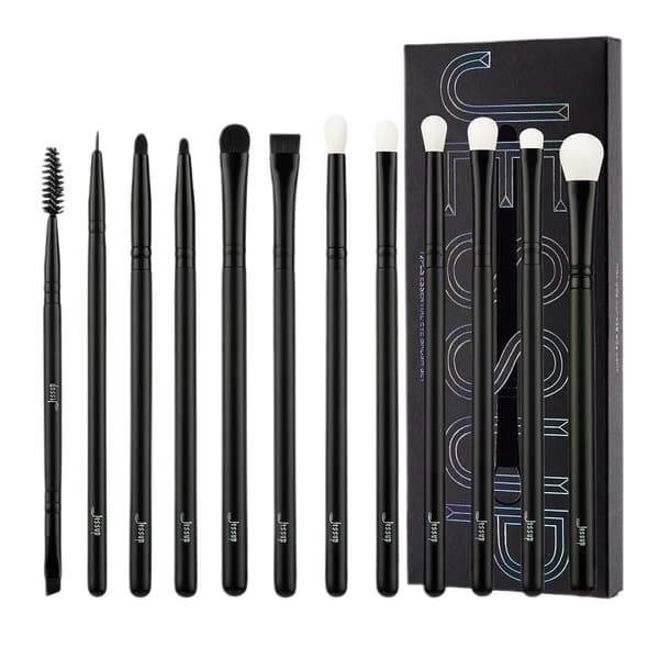 Jessup Essential Øjenbørstesæt T322, 12 stk - Professionel Makeupapplikation
