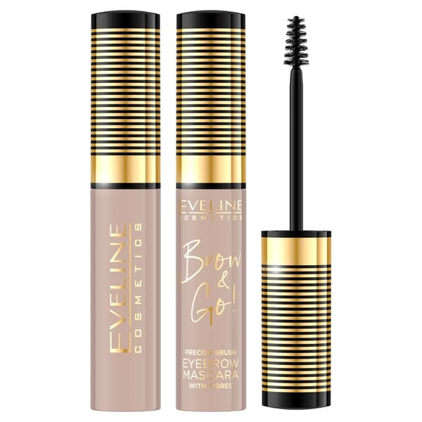 Eveline Cosmetics Brow & Go! Øjenbrynsmascara med tætte fibre 05 Taupe, 6 ml