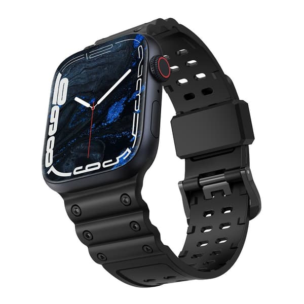 Triple Beskyttelse Rem til Apple Watch SE, 9, 8, 7, 6, 5, 4, 3, 2, 1 (41, 40, 38 mm) Sort Armbånd