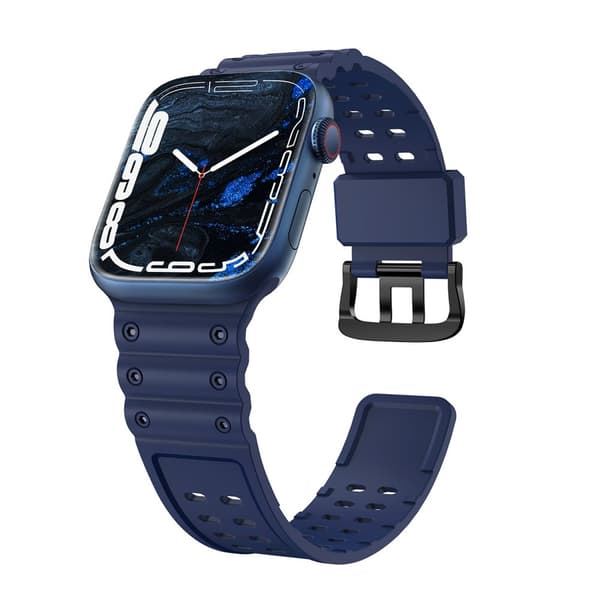 Trippelbeskyttelsesrem til Apple Watch SE, 9, 8, 7, 6, 5, 4, 3, 2, 1 (41, 40, 38 mm) armbånd, marineblå