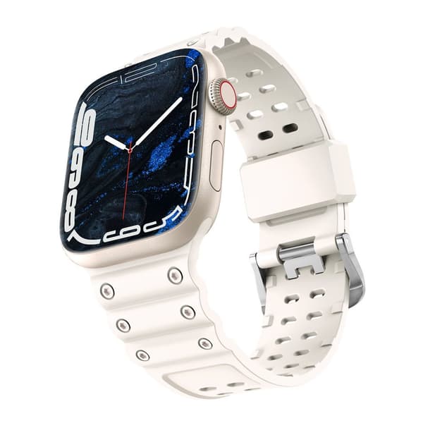 Kolminkertaisen Suojan Ranneke Apple Watch SE, 9, 8, 7, 6, 5, 4, 3, 2, 1 (41, 40, 38 mm) Rannekoru Beige