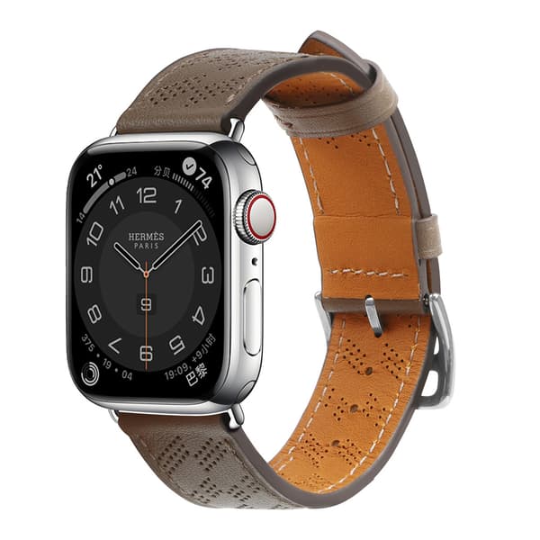 Nahkaranneke Apple Watch SE, 9, 8, 7, 6, 5, 4, 3, 2, 1 (41, 40, 38 mm) - Tummanruskea Rannekoru