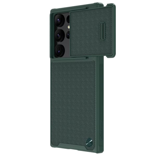 Nillkin Tekstureret S Etui til Samsung Galaxy S22 Ultra Stødafvisende Cover med Kamerabeskytter Grøn
