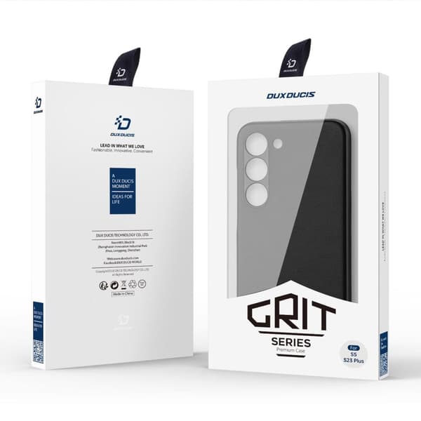 Dux Ducis Grit Fodral Samsung Galaxy S23+ Elegant Konstläder Svart Skal
