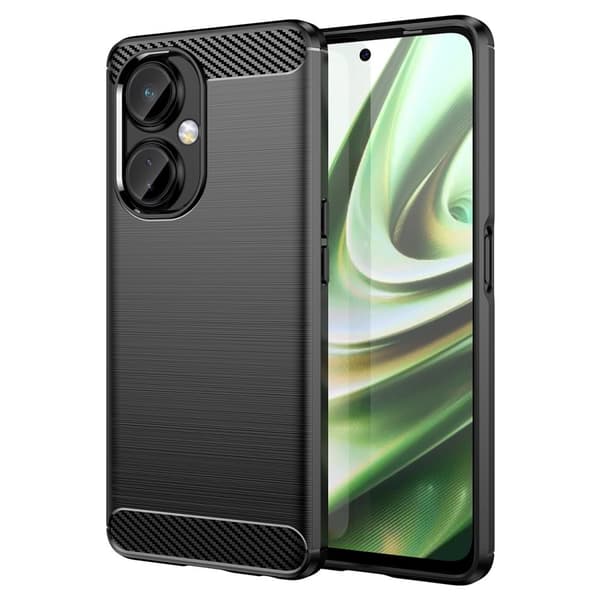 Flexibel Kolfiber Silikonskal för OnePlus Nord CE 3 - Svart