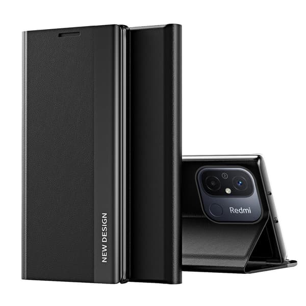 Sleep Case Pro suojakotelo Xiaomi Redmi 11A / Poco C55 / Redmi 12C - läppäjalusta, musta