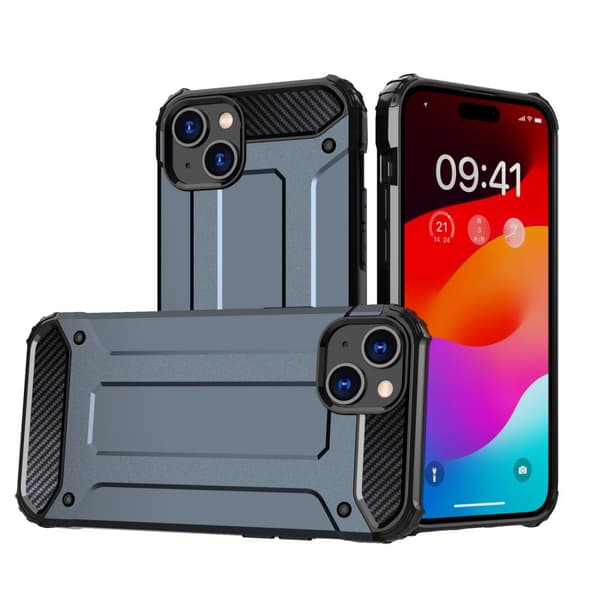 Vahva Suojakuori iPhone 15 Plus Hybrid Armor - Sininen