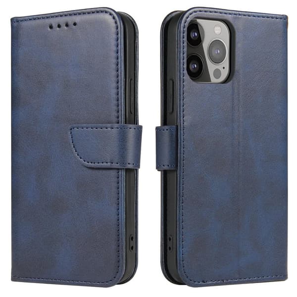 iPhone 15 Plus Magnetisk Etui med Flip-Lukning & Stativfunktion - Blå