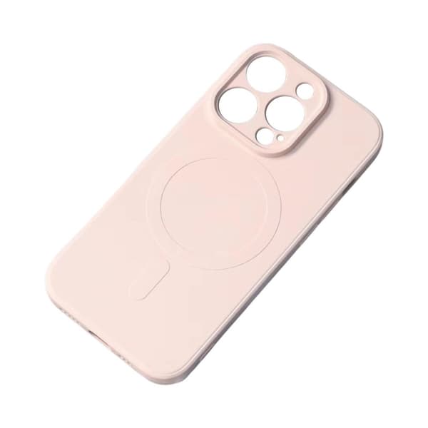 iPhone 15 MagSafe -yhteensopiva silikonisuojakotelo, kermanvärinen