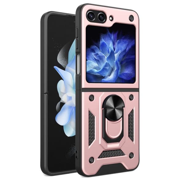 Hybrid Armor Camshield Case til Z Flip 5 5G med Kamerabeskyttelse - Pink