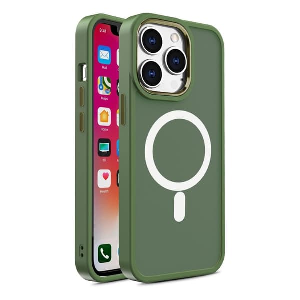 Magnetiskt MagSafe-fodral Color Matte för iPhone 15 - Grön