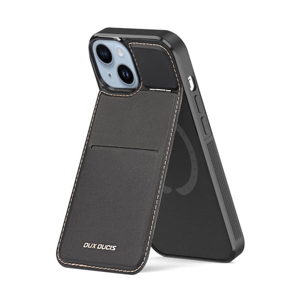 Dux Ducis Rafi 3-i-1 Plånboksfodral med Stativ för iPhone 15 Plus, MagSafe-kompatibel, RFID Blockering, Svart