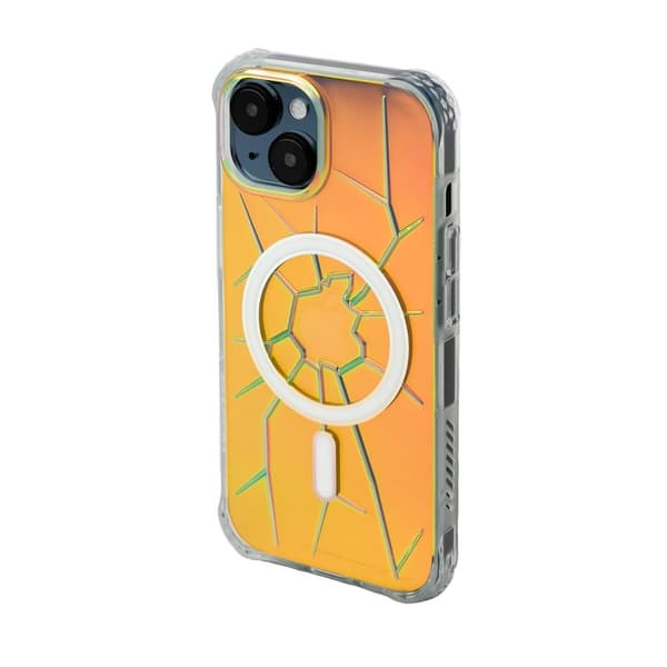 Kingxbar PQY Crack MagSafe Transparent Silikonskal för iPhone 15 - Holografisk