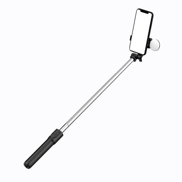 Teleskopisk Selfiestang WR1YXS 0.71m med Rundt Lys - Sort Tripod