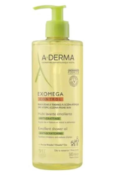 A-Derma Exomega Control Suihkusaippua Emollientti, kuivalle ja atooppiselle iholle, 500 ml
