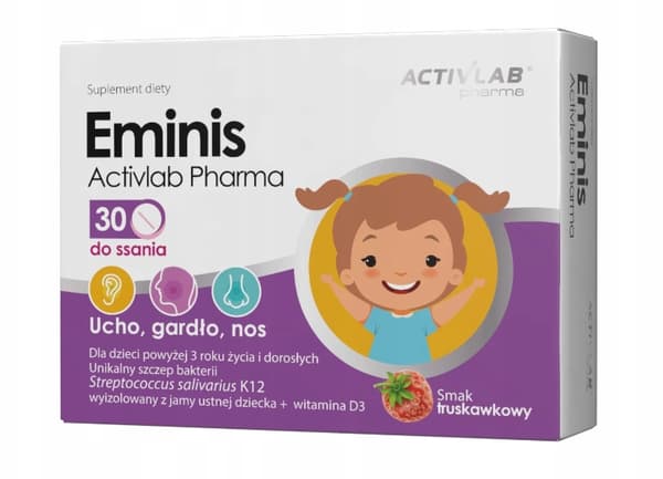 ActivLab Pharma Eminis, mansikka, 30 imeskelytablettia