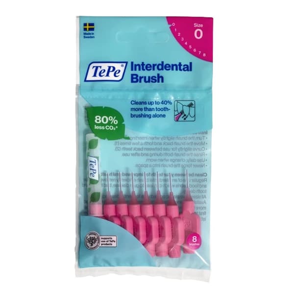 TePe Original Mellanrumsborstar 0,4 mm Rosa 8-pack