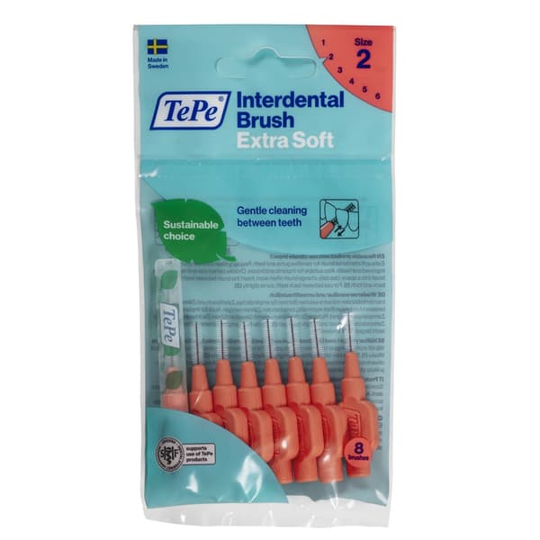 TePe Ekstra Bløde Interdentalbørster 0,5 mm Lysrød, 8 stk