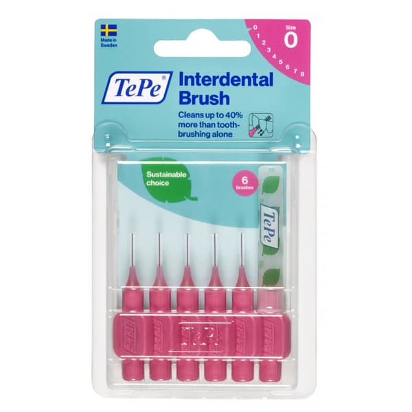 TePe Original Interdentalborstar 0,4mm Rosa, 6 stycken