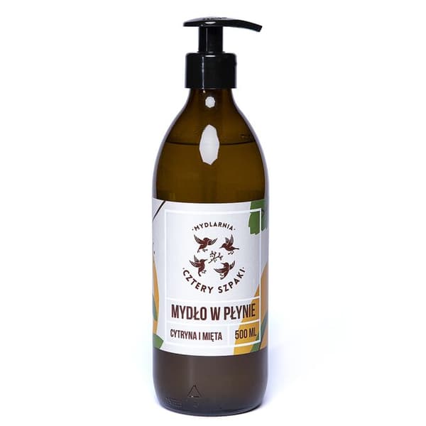 Cztery Szpaki Naturlig Flydende Sæbe med Citron og Mynte, 500 ml