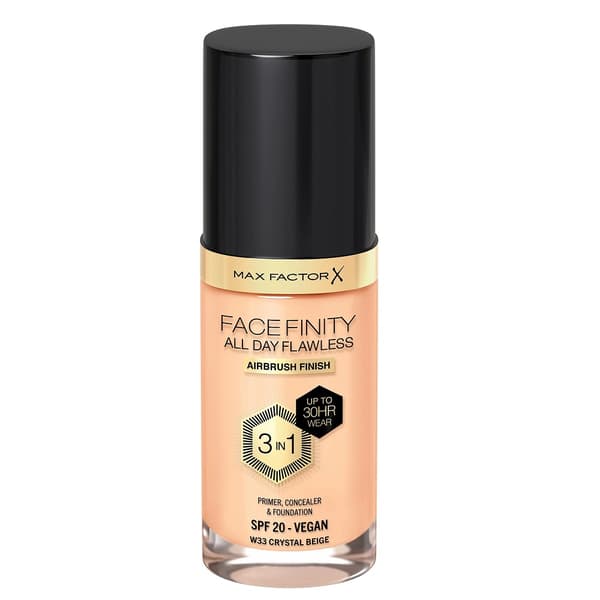 Max Factor Facefinity All Day Flawless 3in1 Meikkivoide W33 Crystal Beige, 30ml