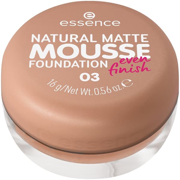Essence Naturlig Matt Mousse Foundation 03, Ansiktskräm i mousseform, 16 g